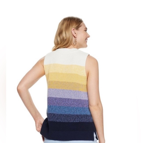 Nine West Color Block Ombré Style Sleeveless Sweater SZ XL - Picture 2 of 11